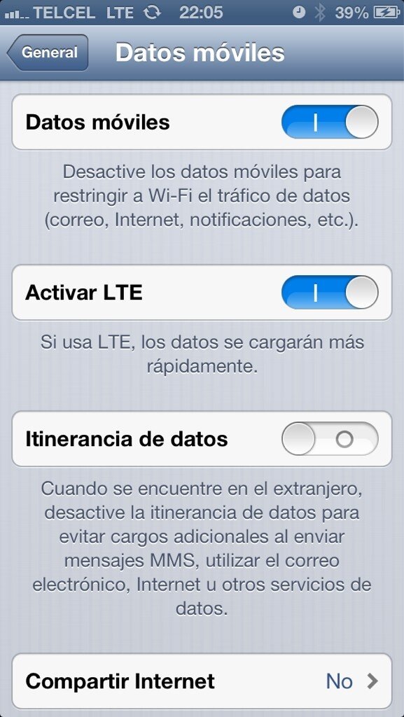 Activar el LTE en el iphone 5 de Telcel